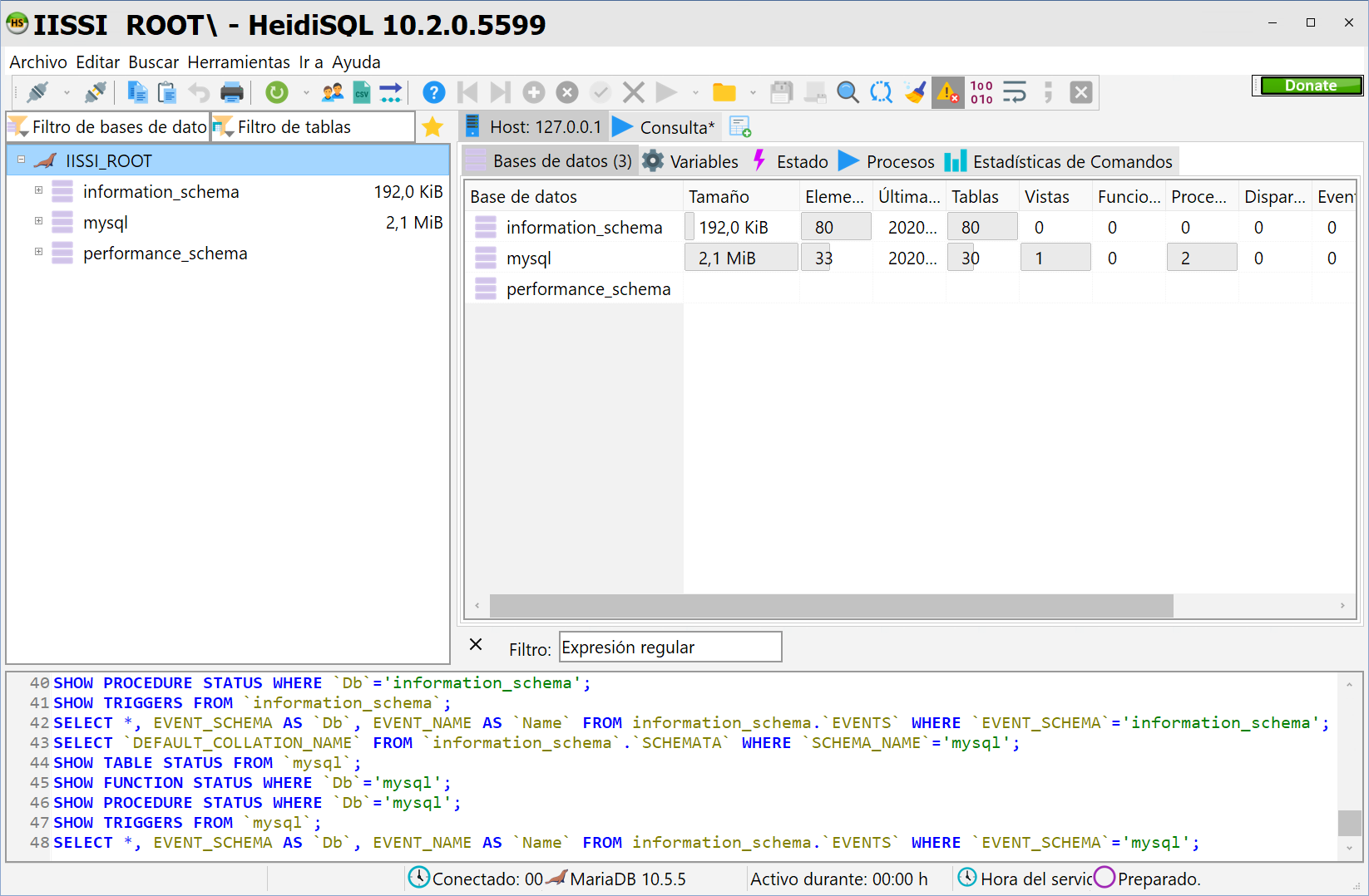 HeidiSQL sesión 3